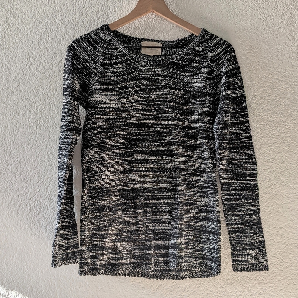 Black and white purl sweater
